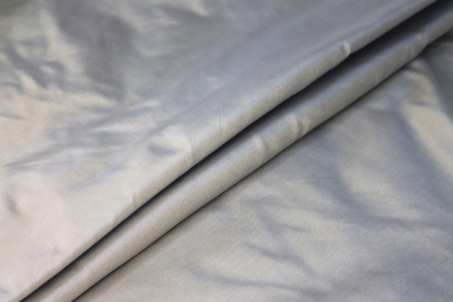 Polyester Taffeta - Royal Blue shot Ivory fabric, image 4 of 7