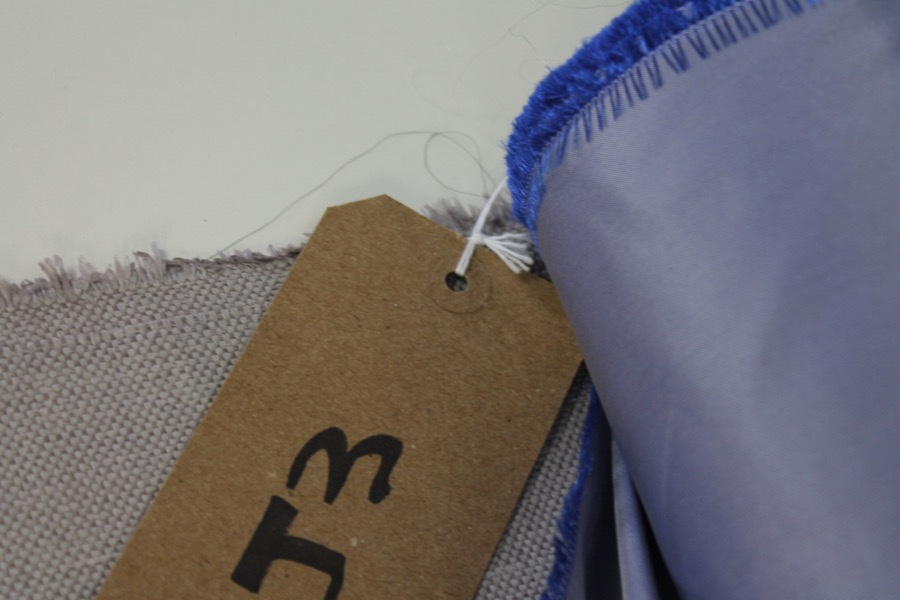 Polyester Taffeta - Royal Blue shot Ivory fabric, image 7 of 7