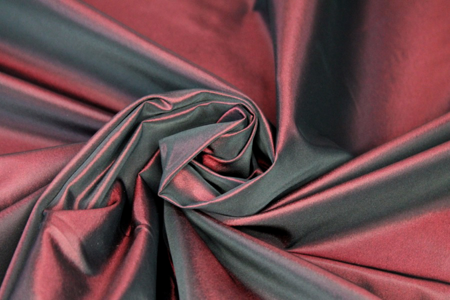 Acetate Taffeta - Deep Red shot Black fabric
