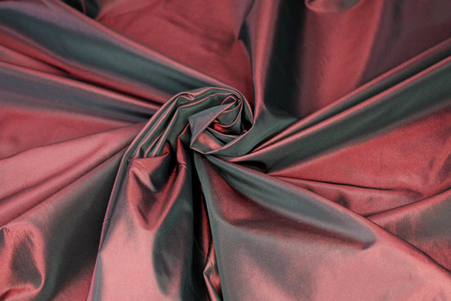 Acetate Taffeta - Deep Red shot Black fabric, image 6 of 6