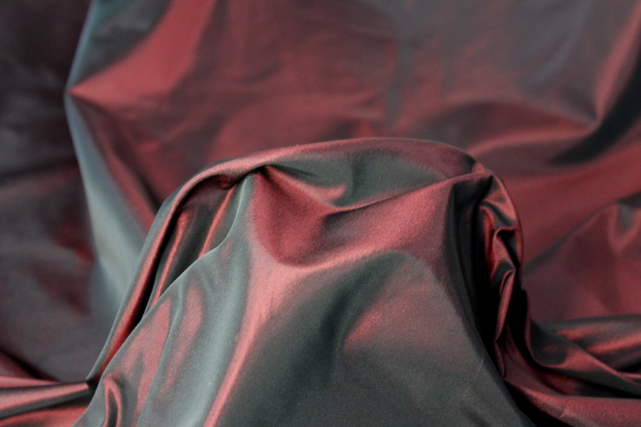 Acetate Taffeta - Deep Red shot Black fabric, image 5 of 6