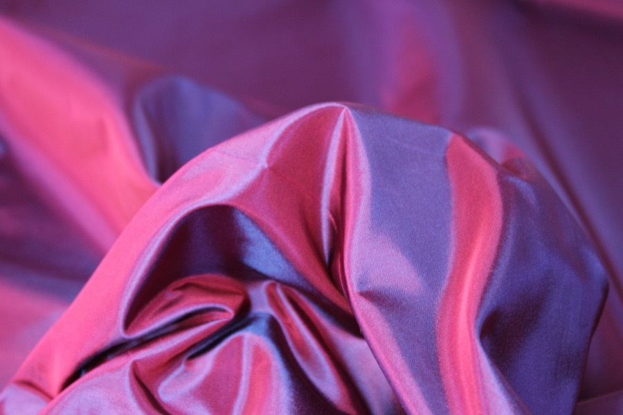 Acetate Taffeta - Red shot Blue fabric, image 3 of 7