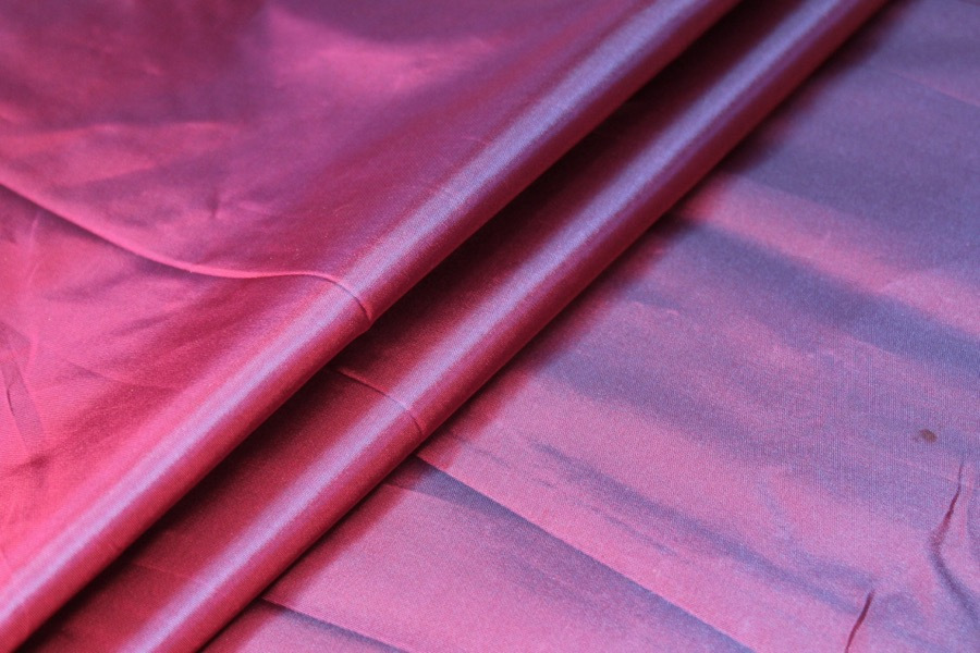 Acetate Taffeta - Red shot Blue fabric, image 2 of 7