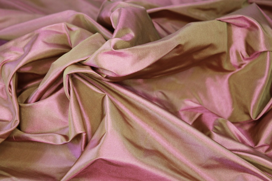 Polyester Taffeta - Pink shot Golden Brown fabric, image 3 of 8