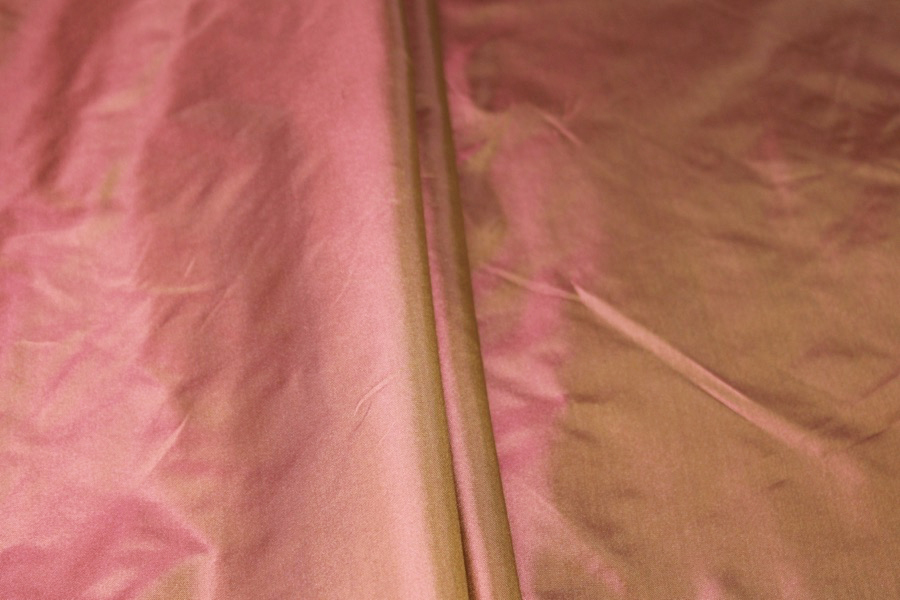 Polyester Taffeta - Pink shot Golden Brown fabric, image 2 of 8