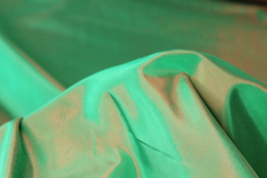 Acetate Taffeta - Green shot Red fabric, image 5 of 8