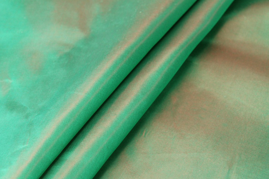 Acetate Taffeta - Green shot Red fabric, image 6 of 8