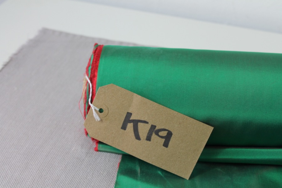 Acetate Taffeta - Green shot Red fabric, image 7 of 8