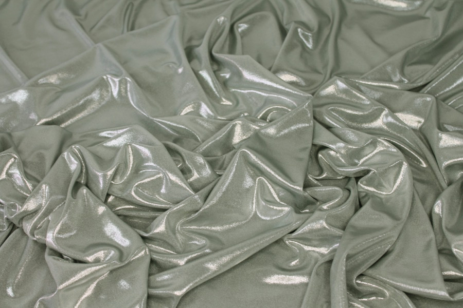 Slinky Jersey - Pale Aqua Metallic Foil fabric, image 2 of 6