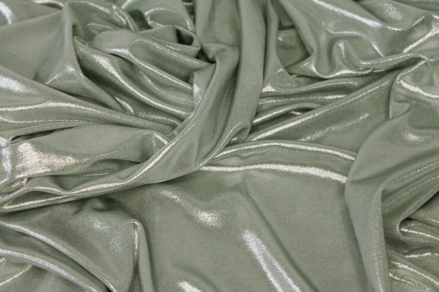 Slinky Jersey - Pale Aqua Metallic Foil fabric, image 4 of 6