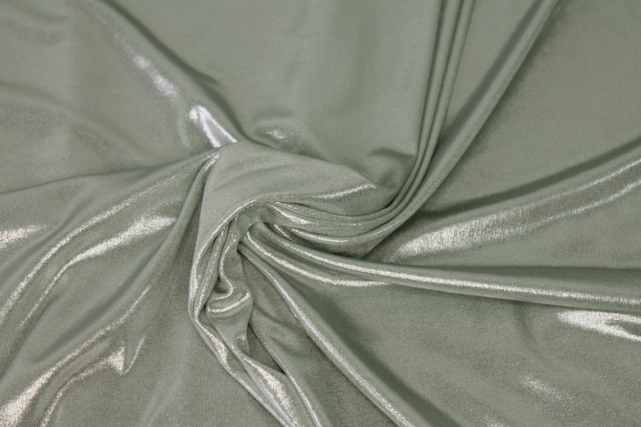 Slinky Jersey - Pale Aqua Metallic Foil fabric, image 5 of 6