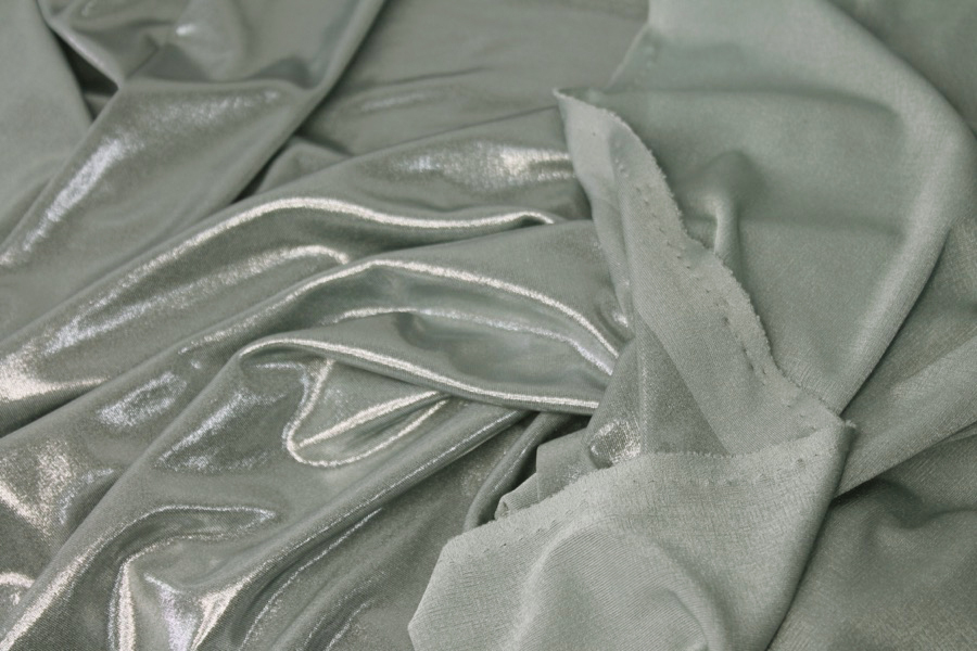 Slinky Jersey - Pale Aqua Metallic Foil fabric, image 3 of 6