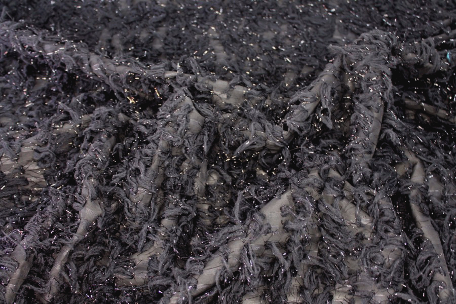 Tufts with Lurex - Black fabric, image 2 of 5