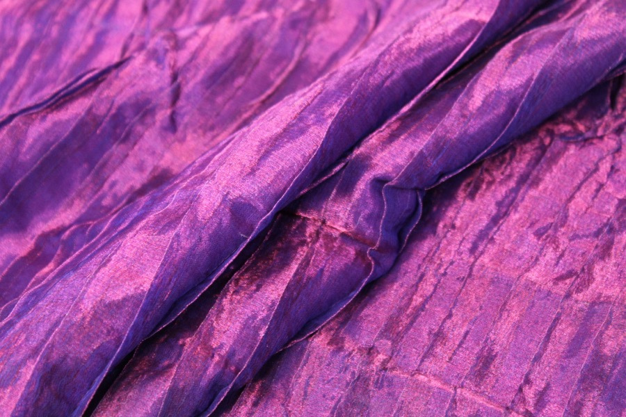 Pleated & Pintucked Silk Metal Organza - African Violet fabric, image 3 of 5