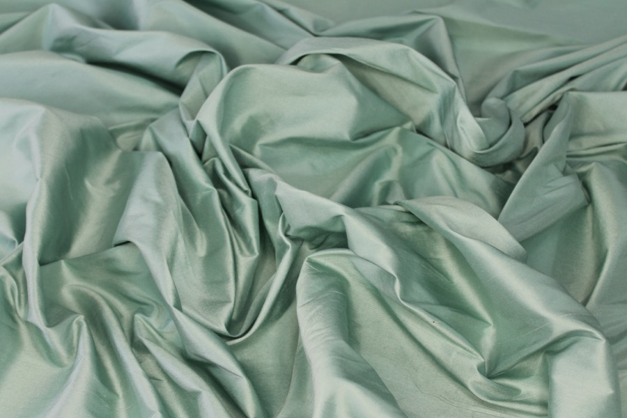 Silk Dupion - Arsenic Green fabric, image 4 of 8