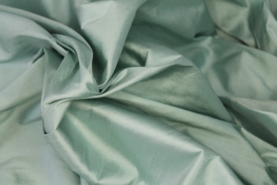 Silk Dupion - Arsenic Green fabric, image 8 of 8