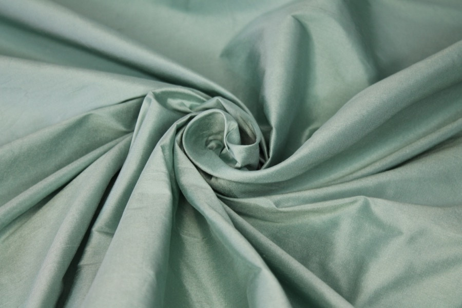 Silk Dupion - Arsenic Green fabric