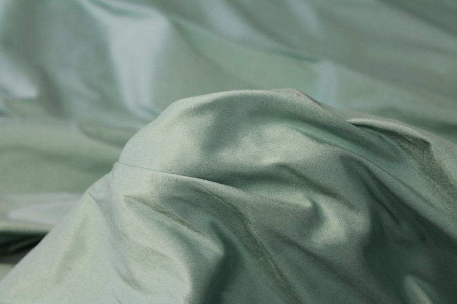 Silk Dupion - Arsenic Green fabric, image 5 of 8