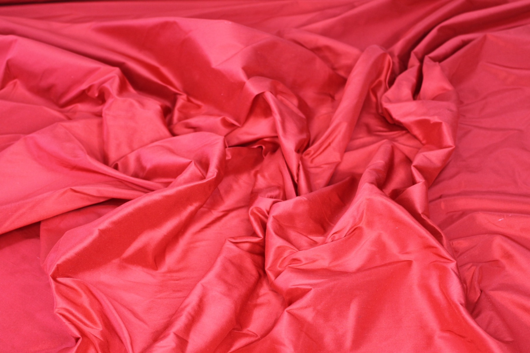 Silk Dupion - Pillarbox Red fabric, image 2 of 6