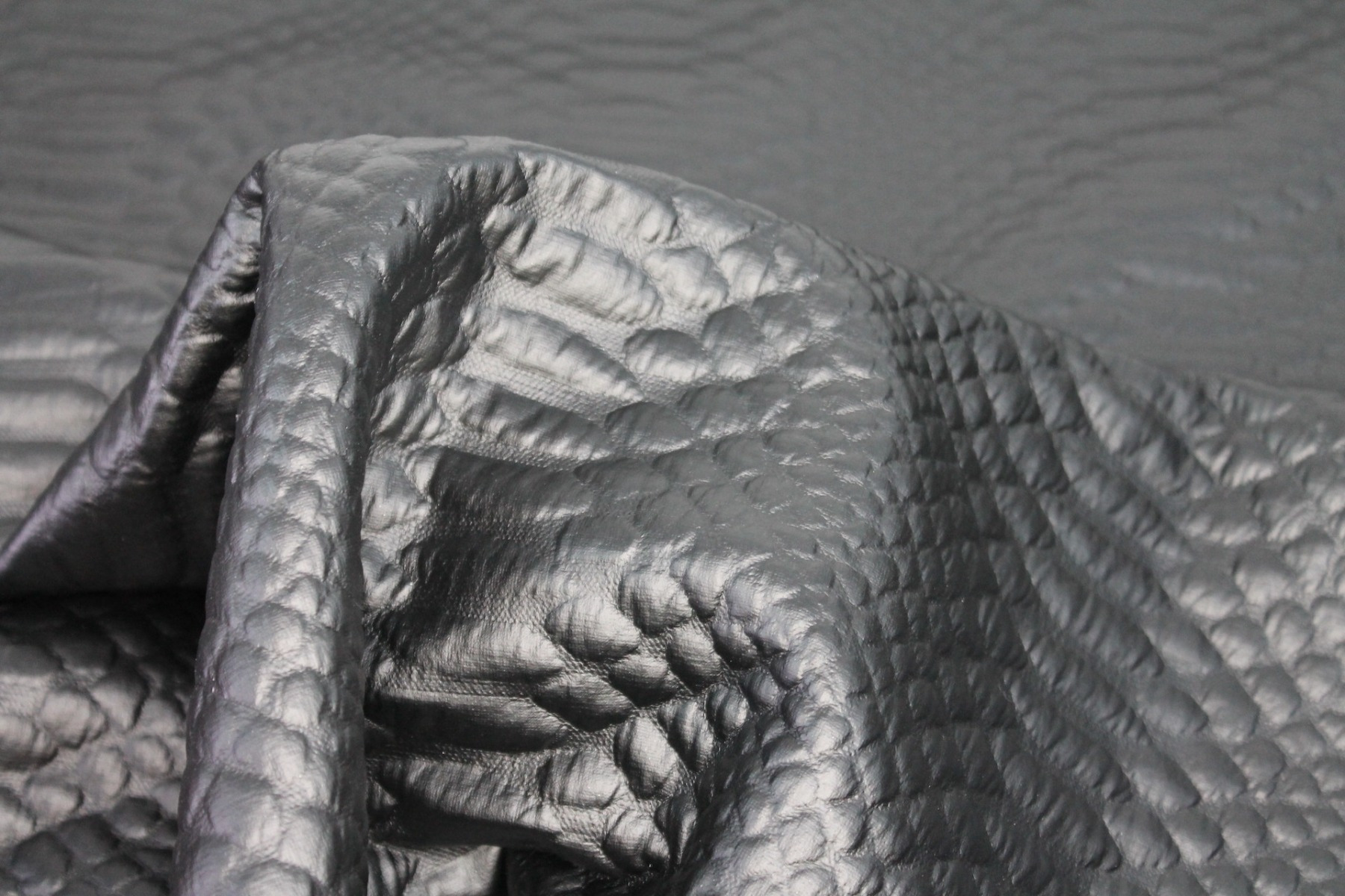 Crocodile Leatherette Look Cloaqué Jersey in Black fabric, image 3 of 8