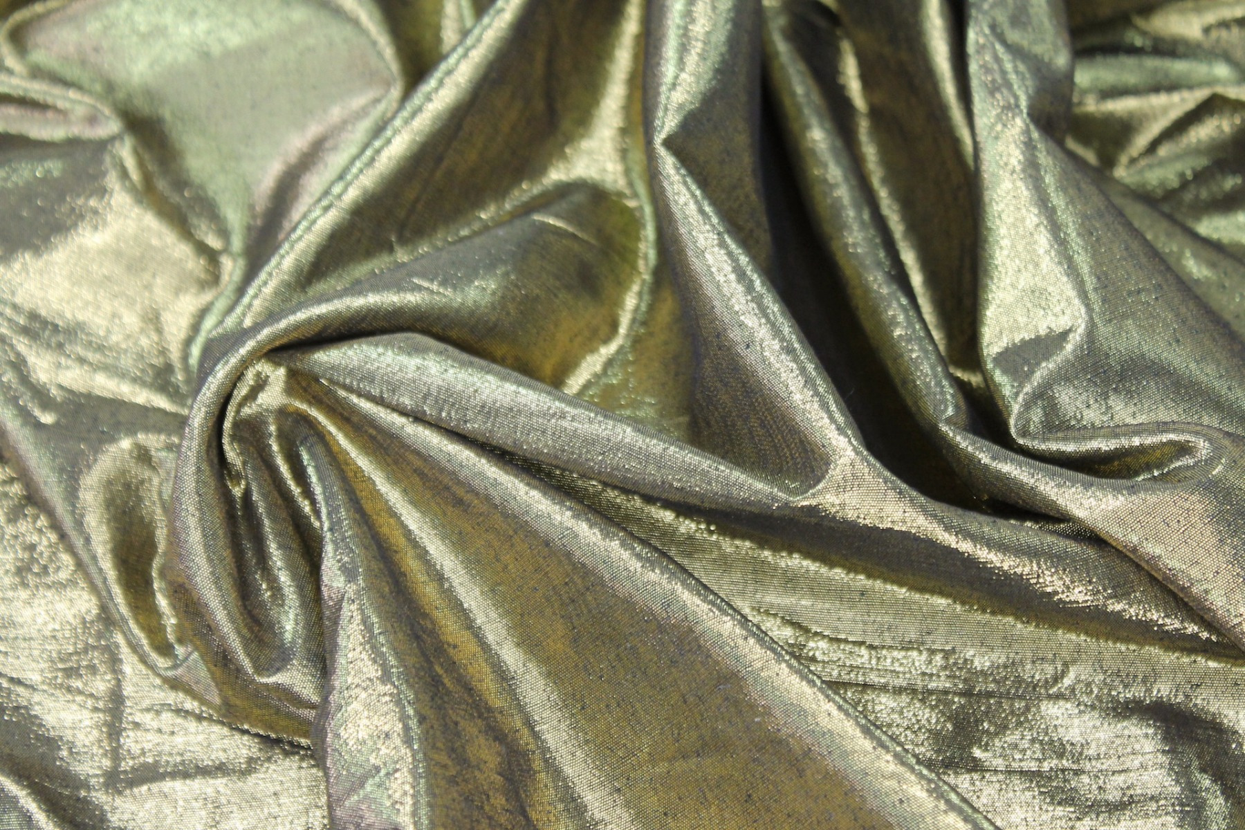 Metallic Silk Noil - Black shot Gold fabric, image 3 of 7