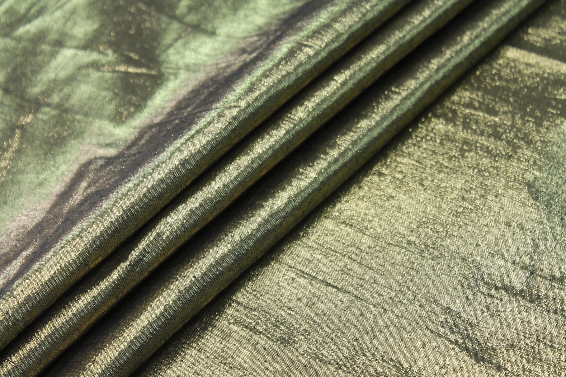 Metallic Silk Noil - Black shot Gold fabric, image 6 of 7