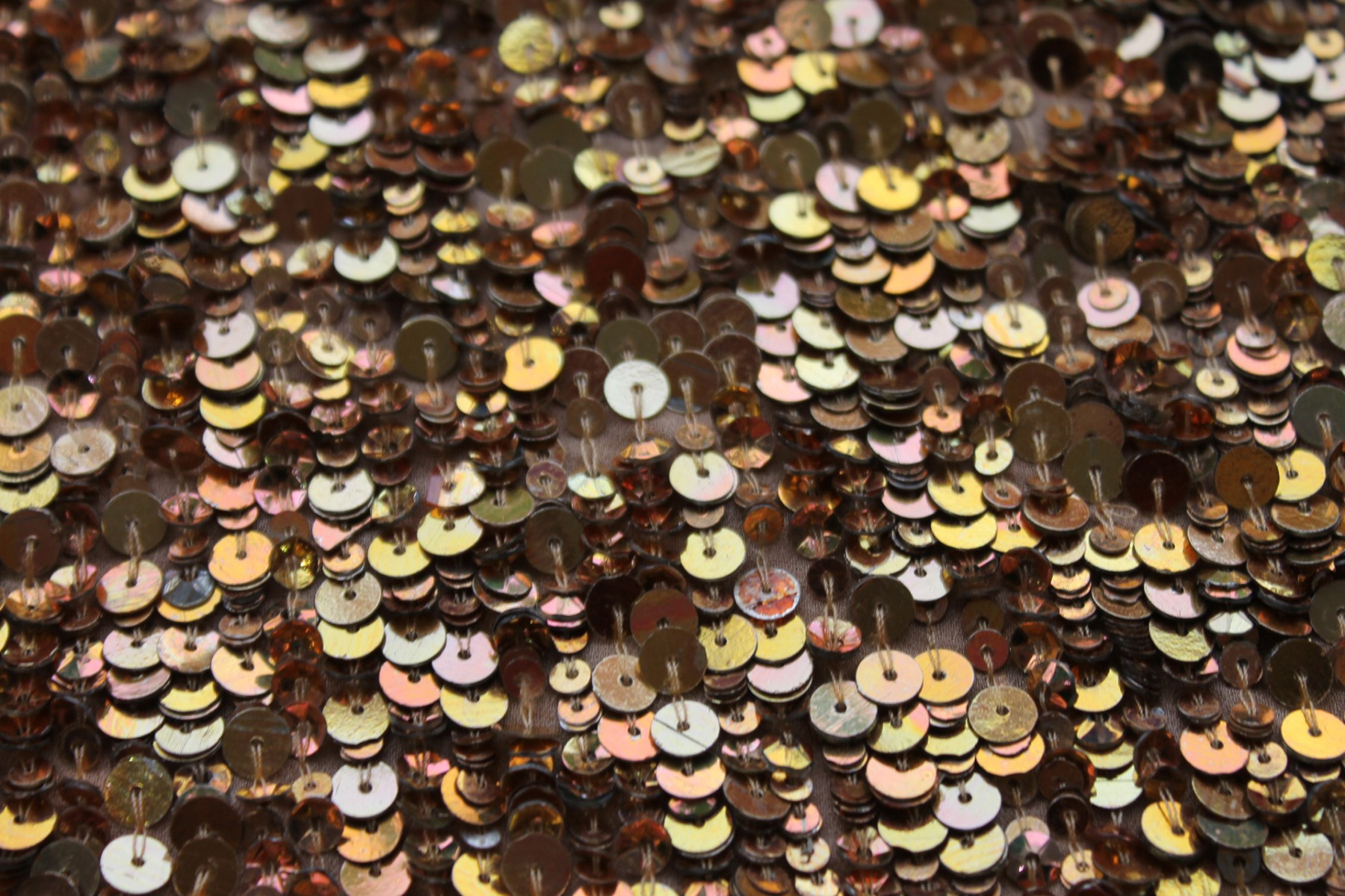 Warm Gold Mixed Sequin On Silk Georgette fabric, image 6 of 6
