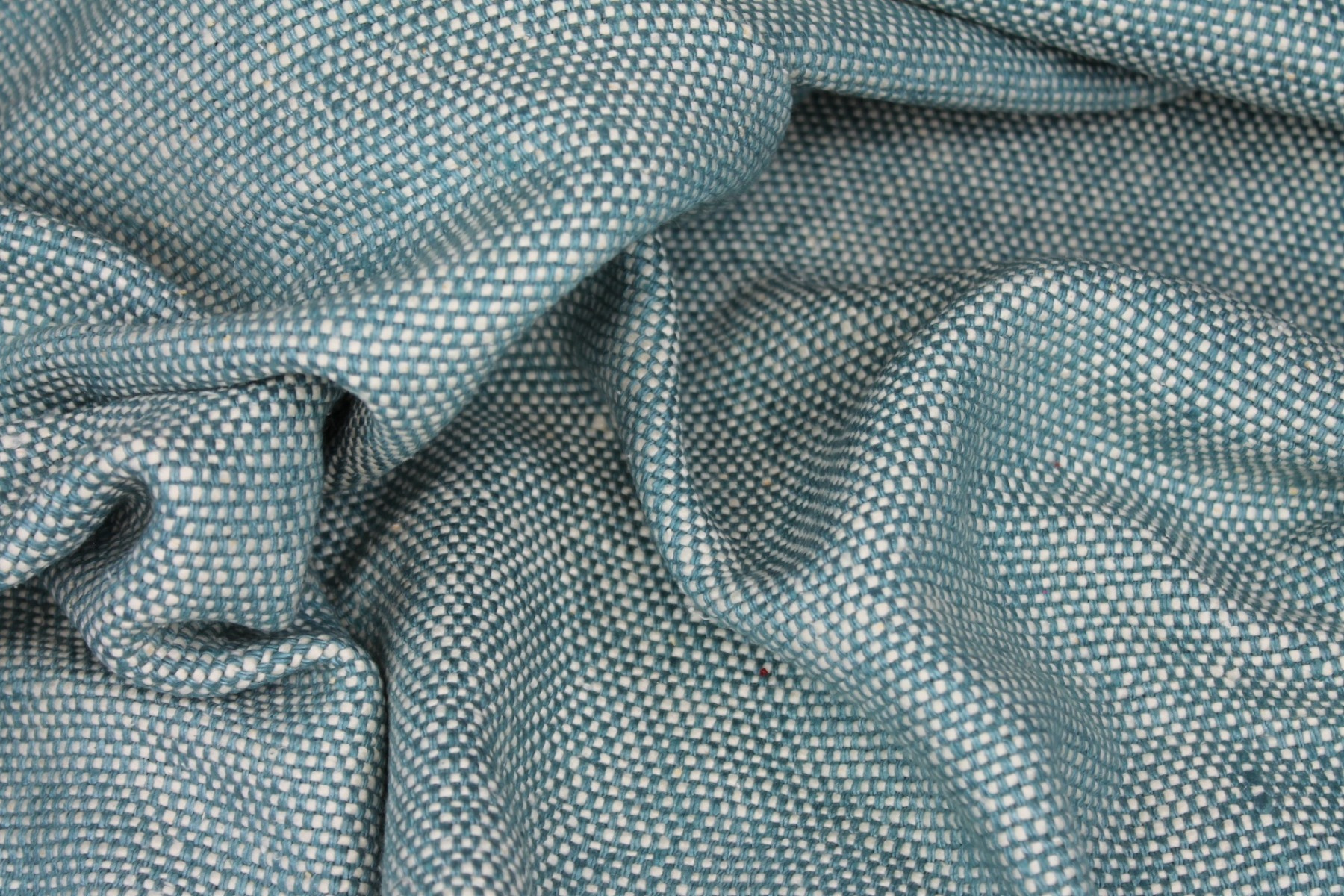 Chunky Basket Weave Silk Matka - Teal/Ivory fabric, image 3 of 8