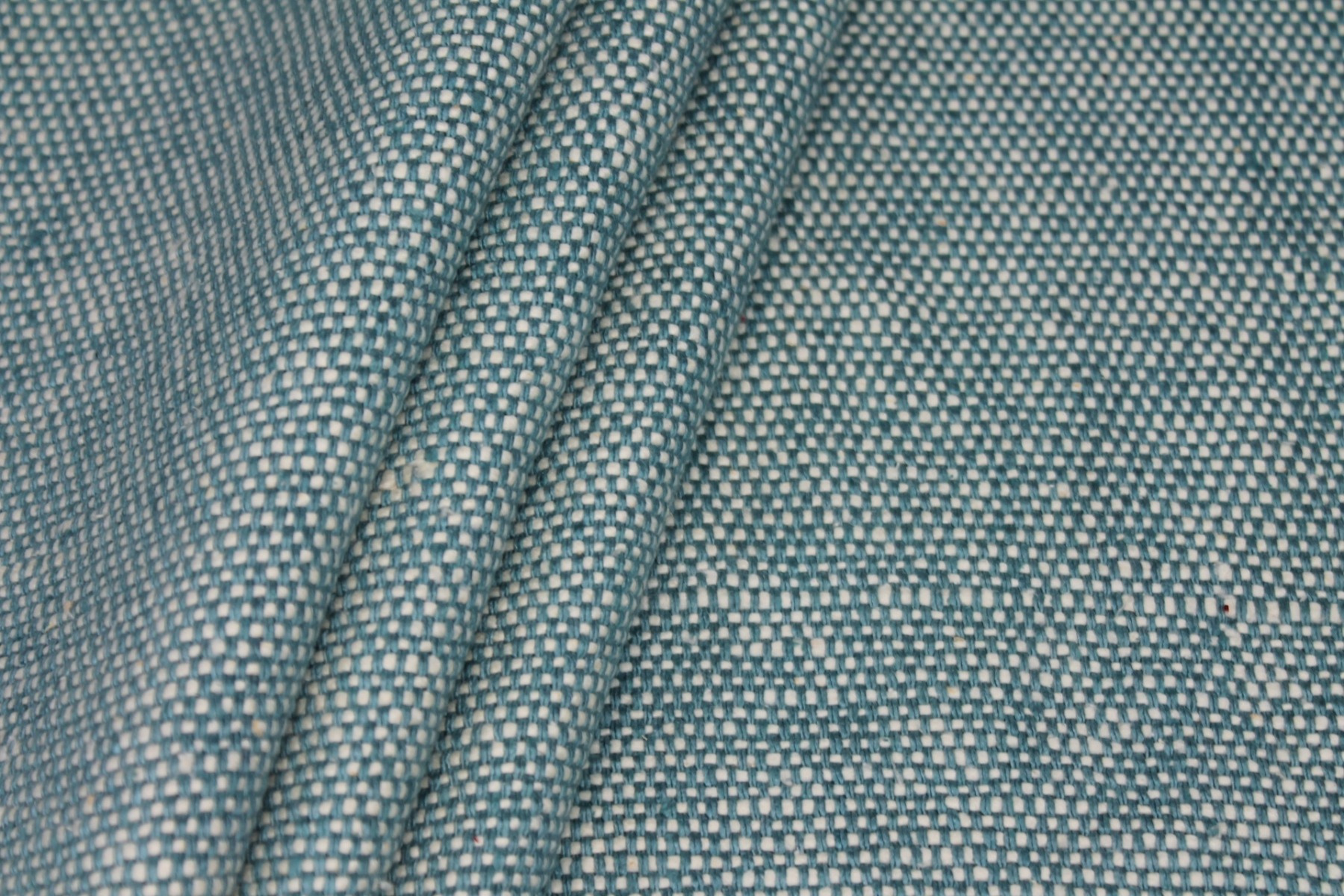 Chunky Basket Weave Silk Matka - Teal/Ivory fabric, image 5 of 8
