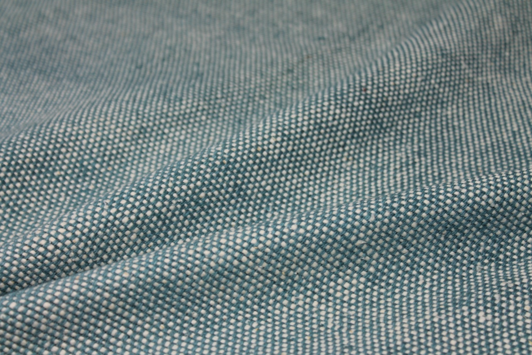 Chunky Basket Weave Silk Matka - Teal/Ivory fabric, image 7 of 8