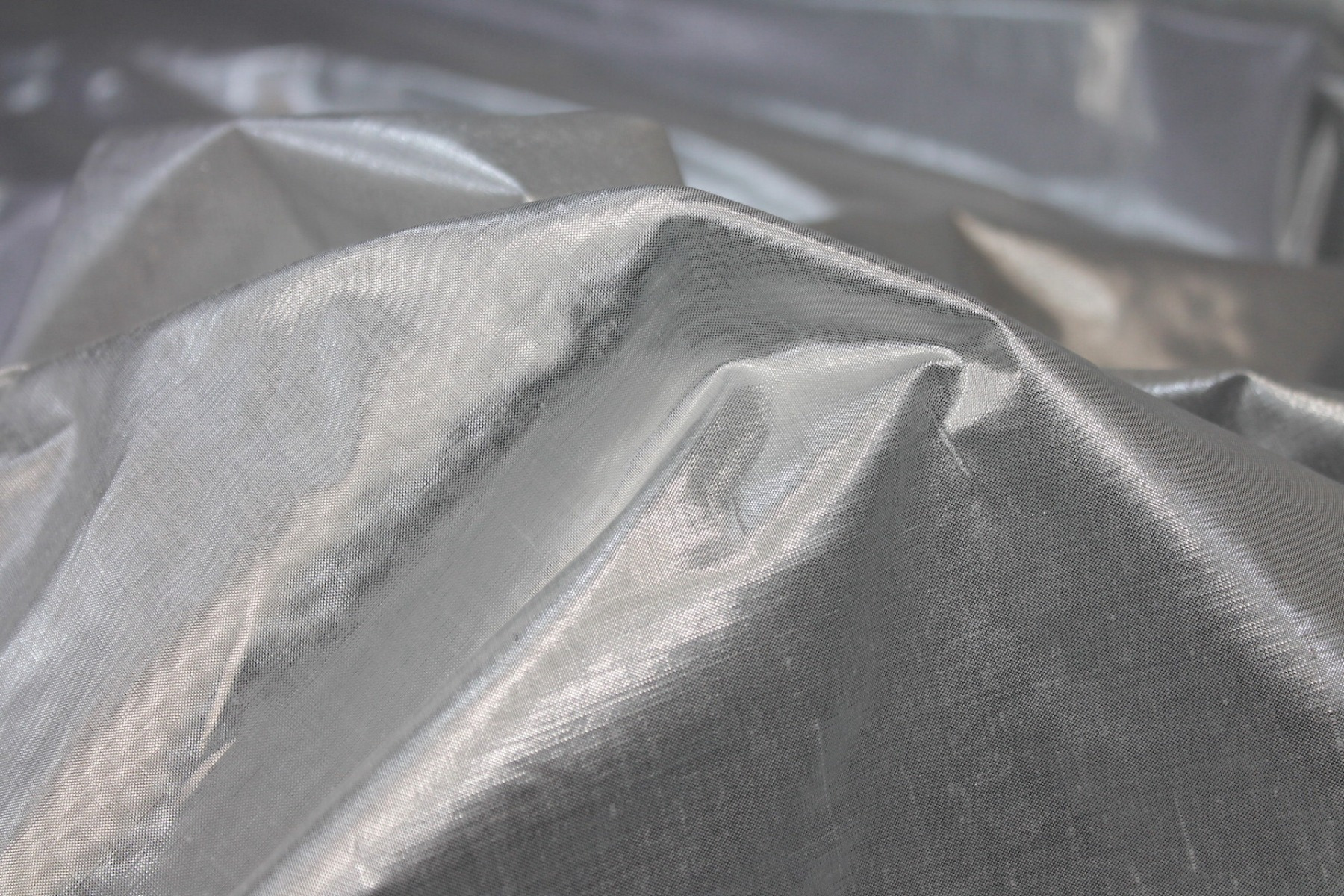 Metallic Dupion - Silver fabric, image 4 of 6