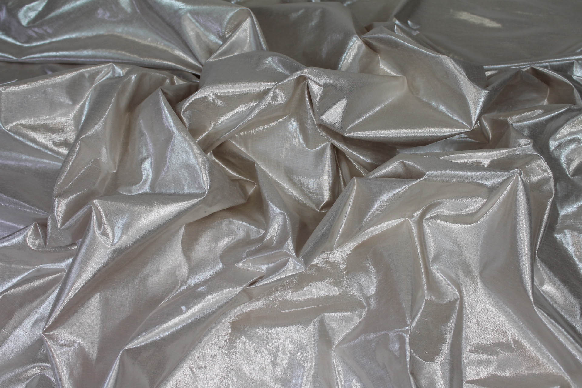 Metallic Dupion - Cream Silver fabric, image 3 of 6