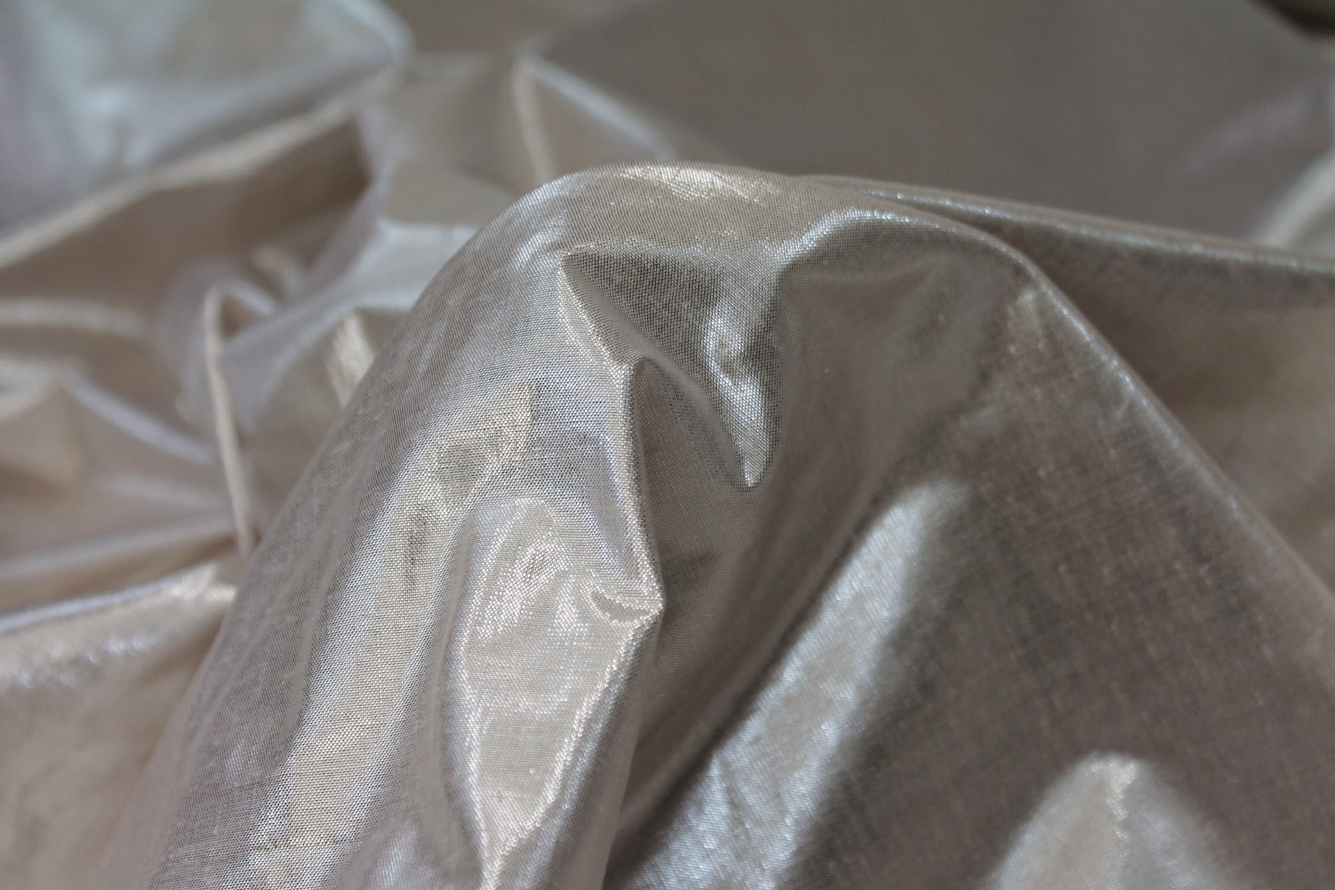 Metallic Dupion - Cream Silver fabric, image 5 of 6
