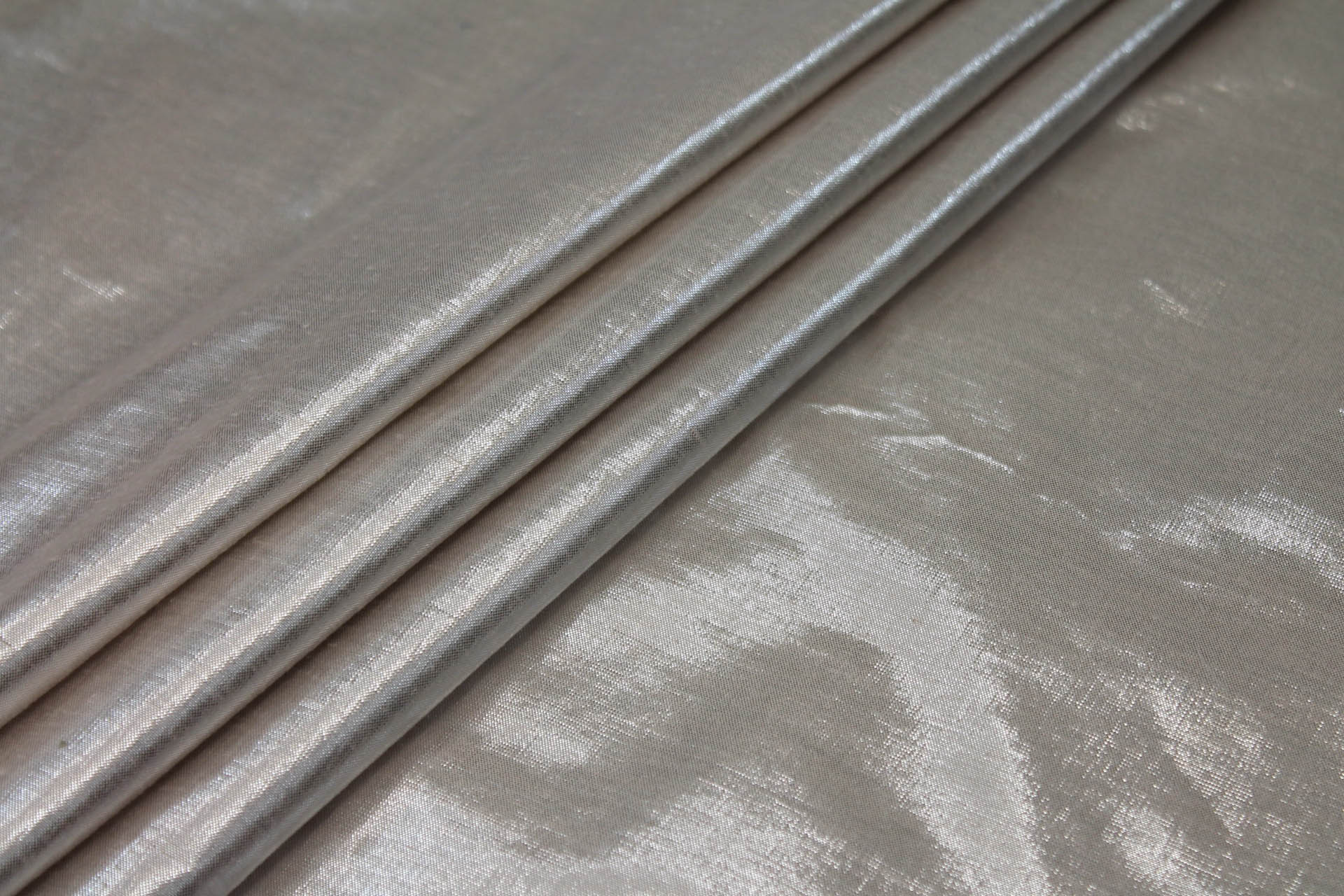 Metallic Dupion - Cream Silver fabric, image 6 of 6