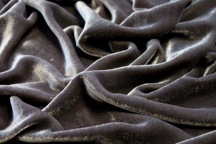 Silk Velvet - Slate fabric