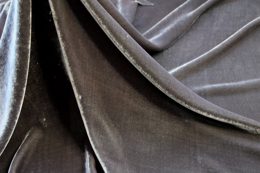 Silk Velvet - Slate fabric, image 3 of 6