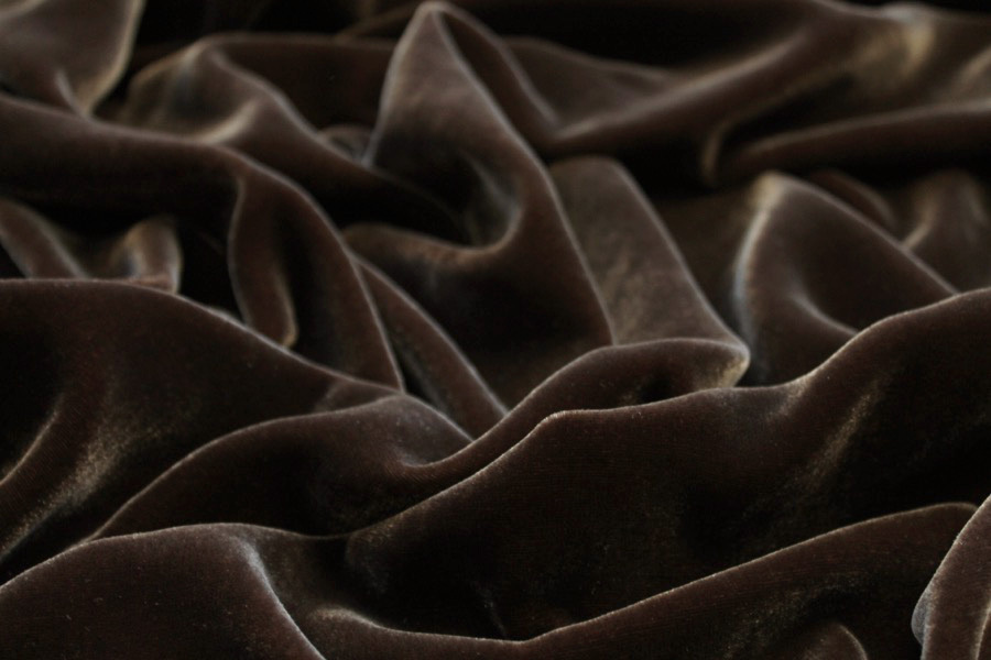 Silk Velvet - Coffee fabric, image 2 of 5