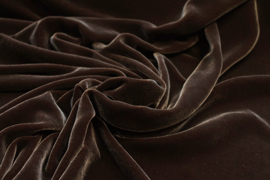 Silk Velvet - Coffee fabric, image 3 of 5