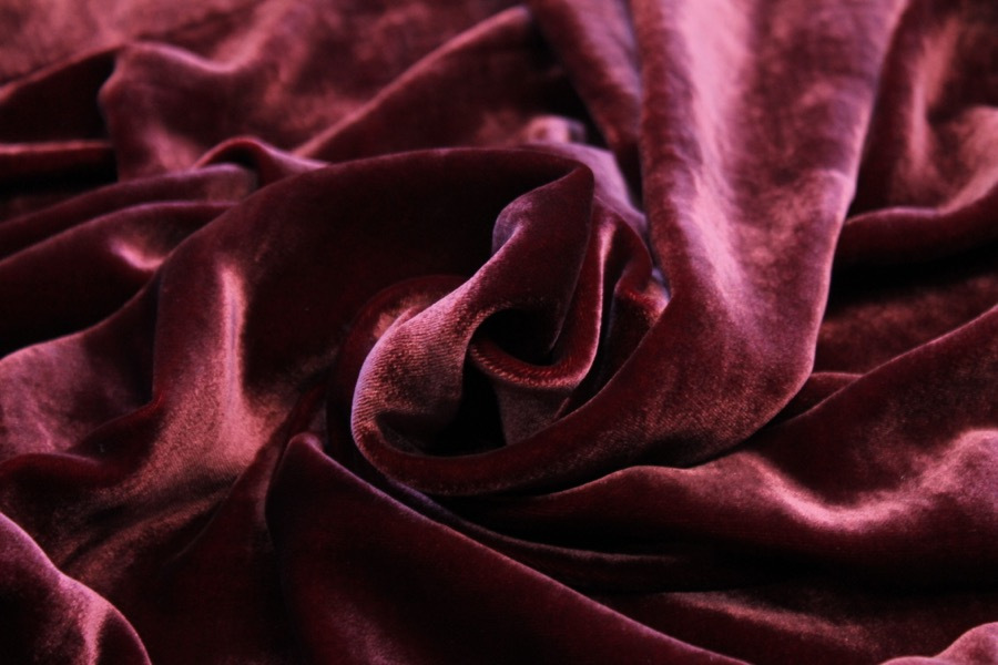 Silk Velvet - Wine fabric