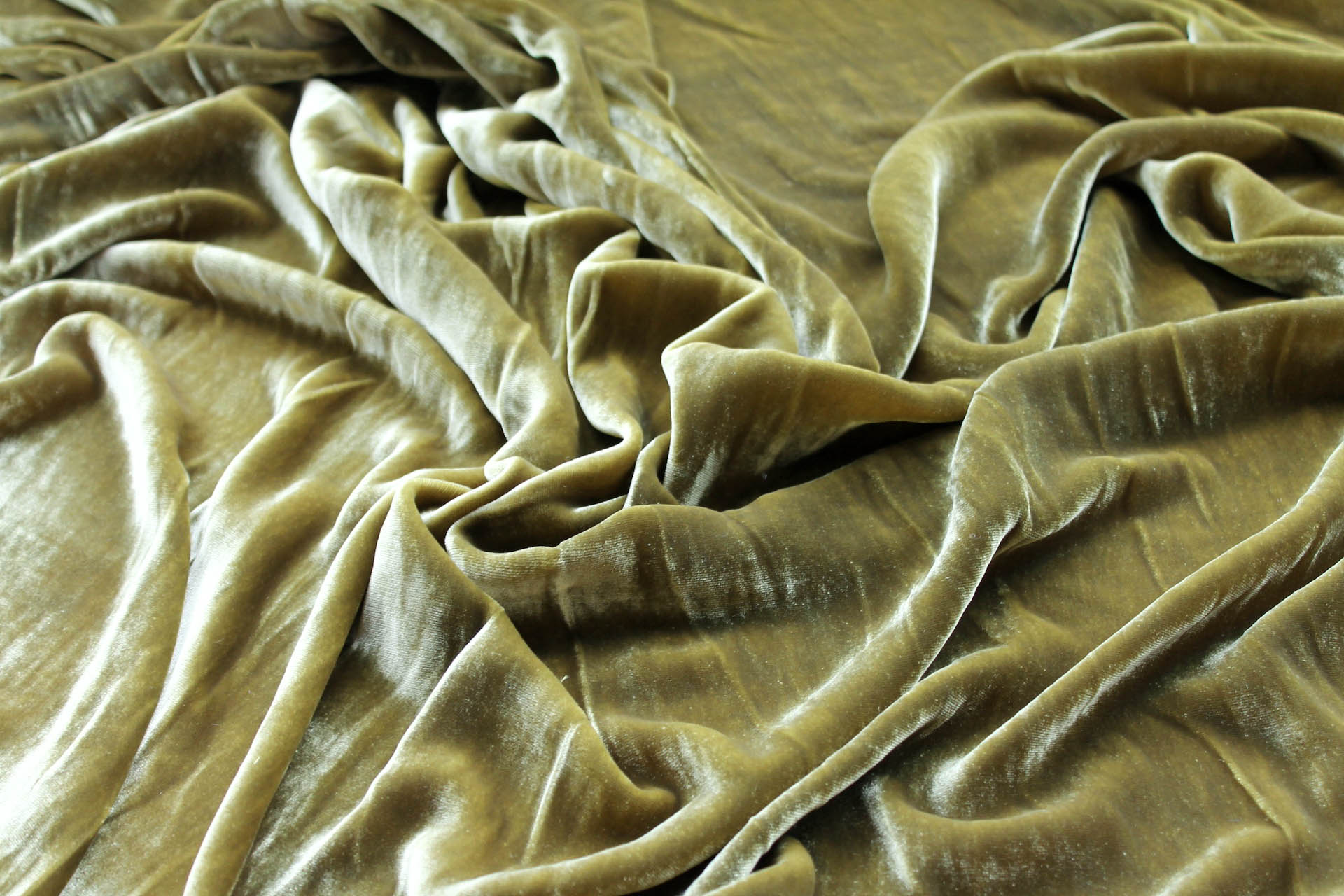 Silk Velvet - "Avocado" fabric, image 2 of 5