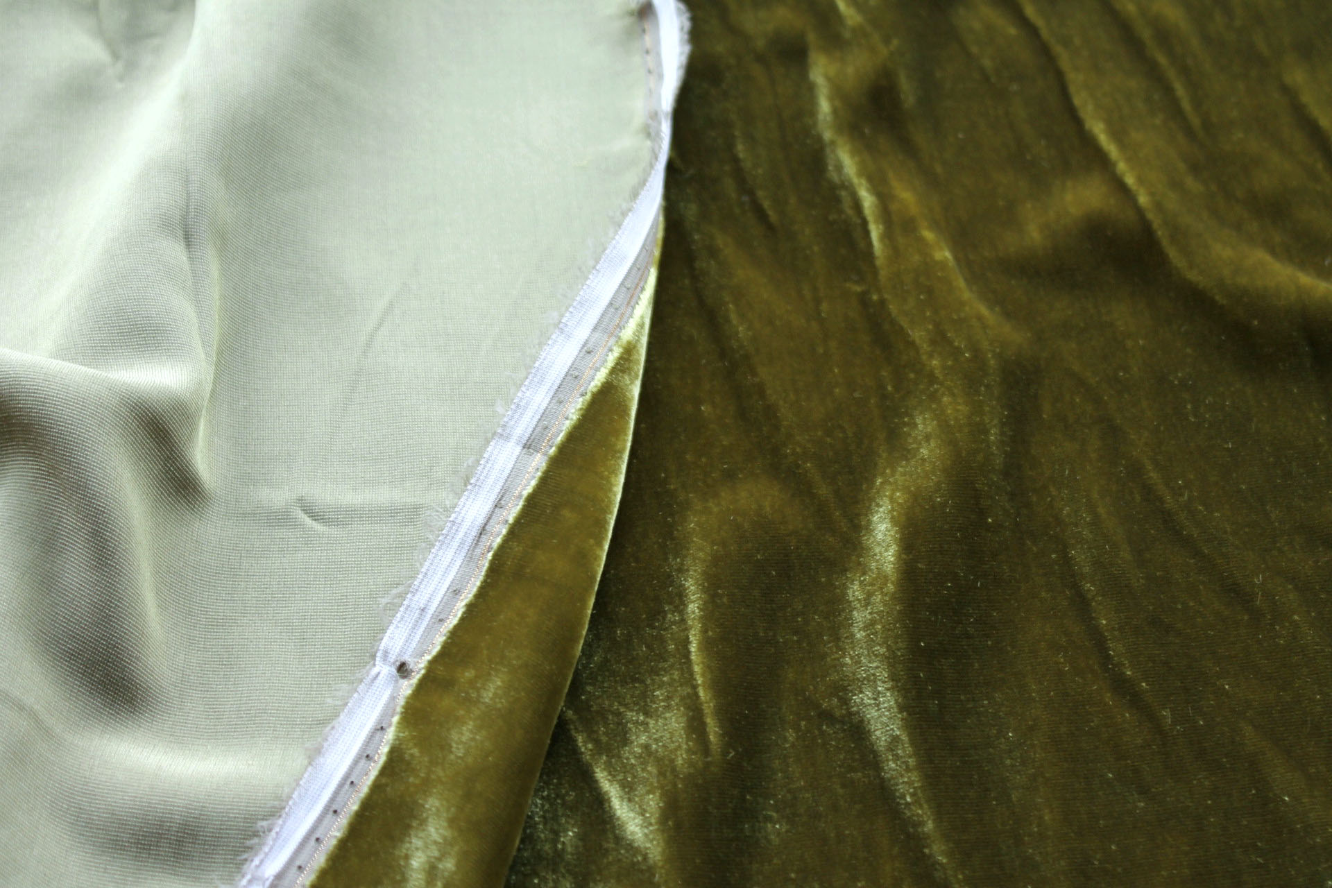 Silk Velvet - "Avocado" fabric, image 5 of 5