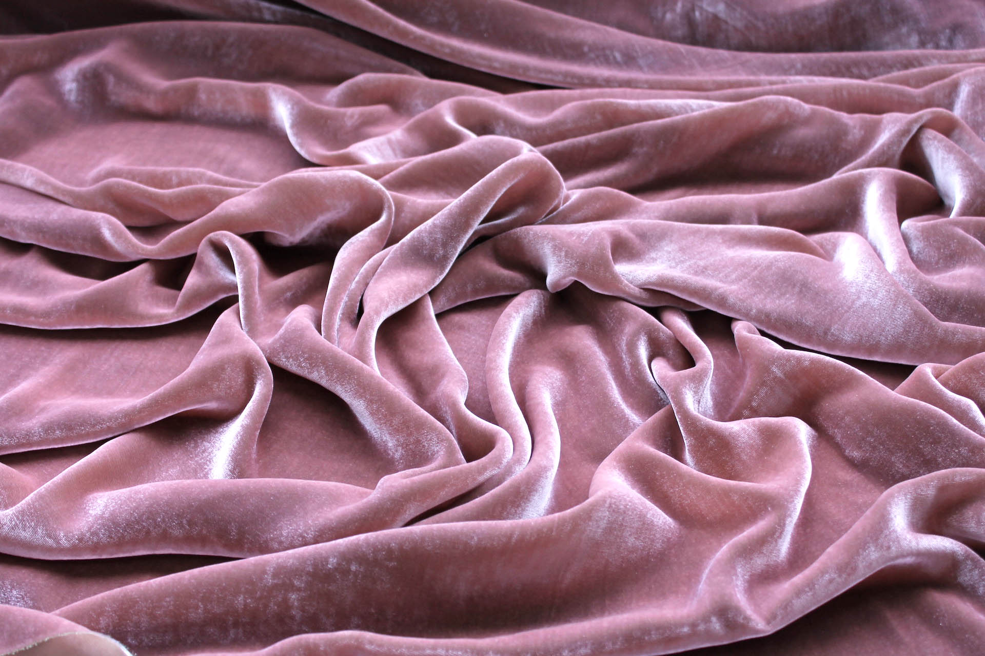Silk Velvet - Tea Rose shot Pale Green fabric, image 4 of 5