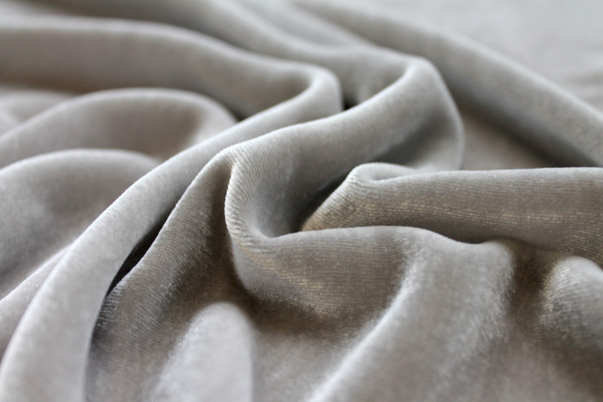 Silk Velvet - "Platinum" fabric, image 2 of 6