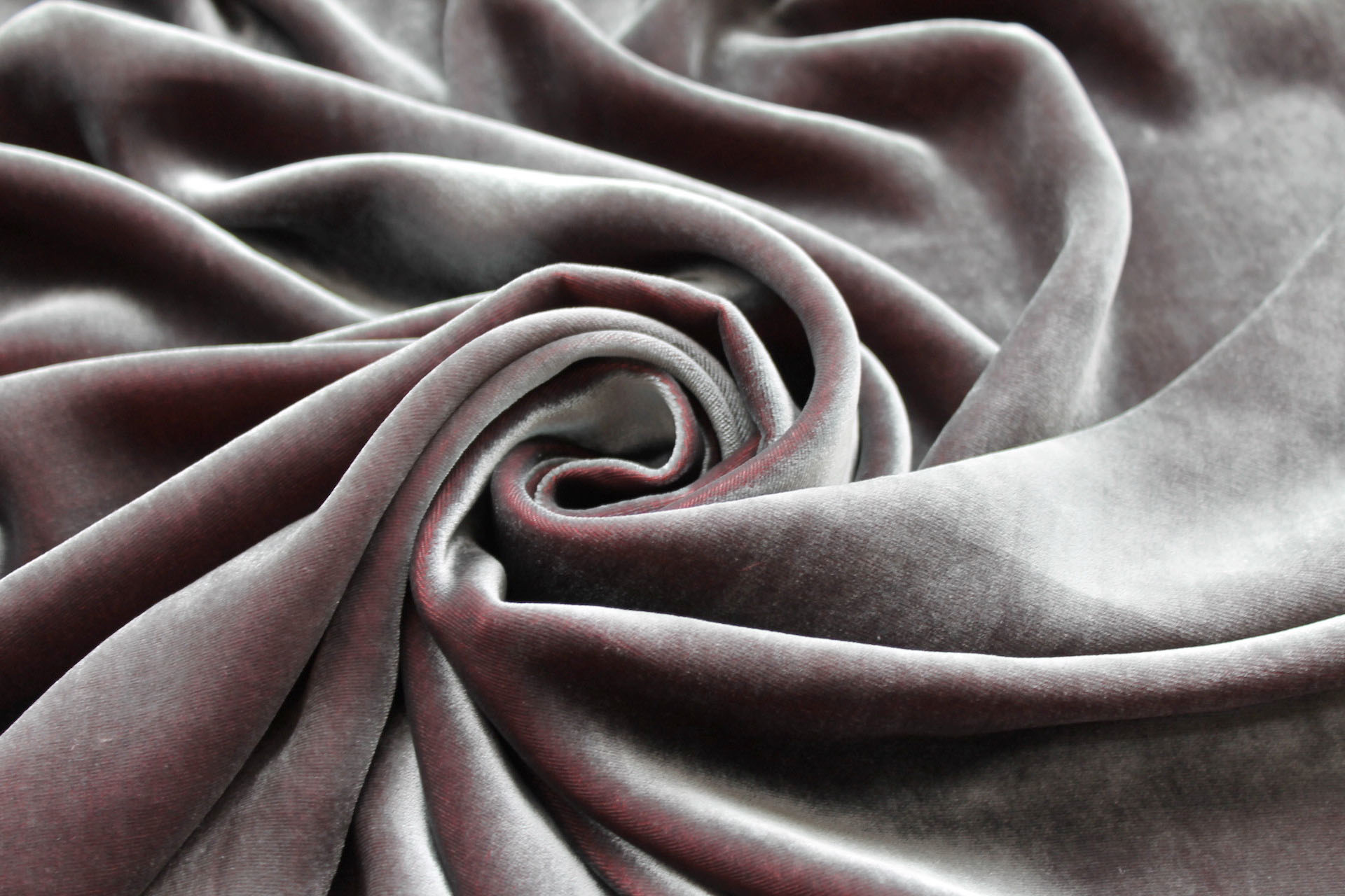 Silk Velvet - Grey shot Coral fabric