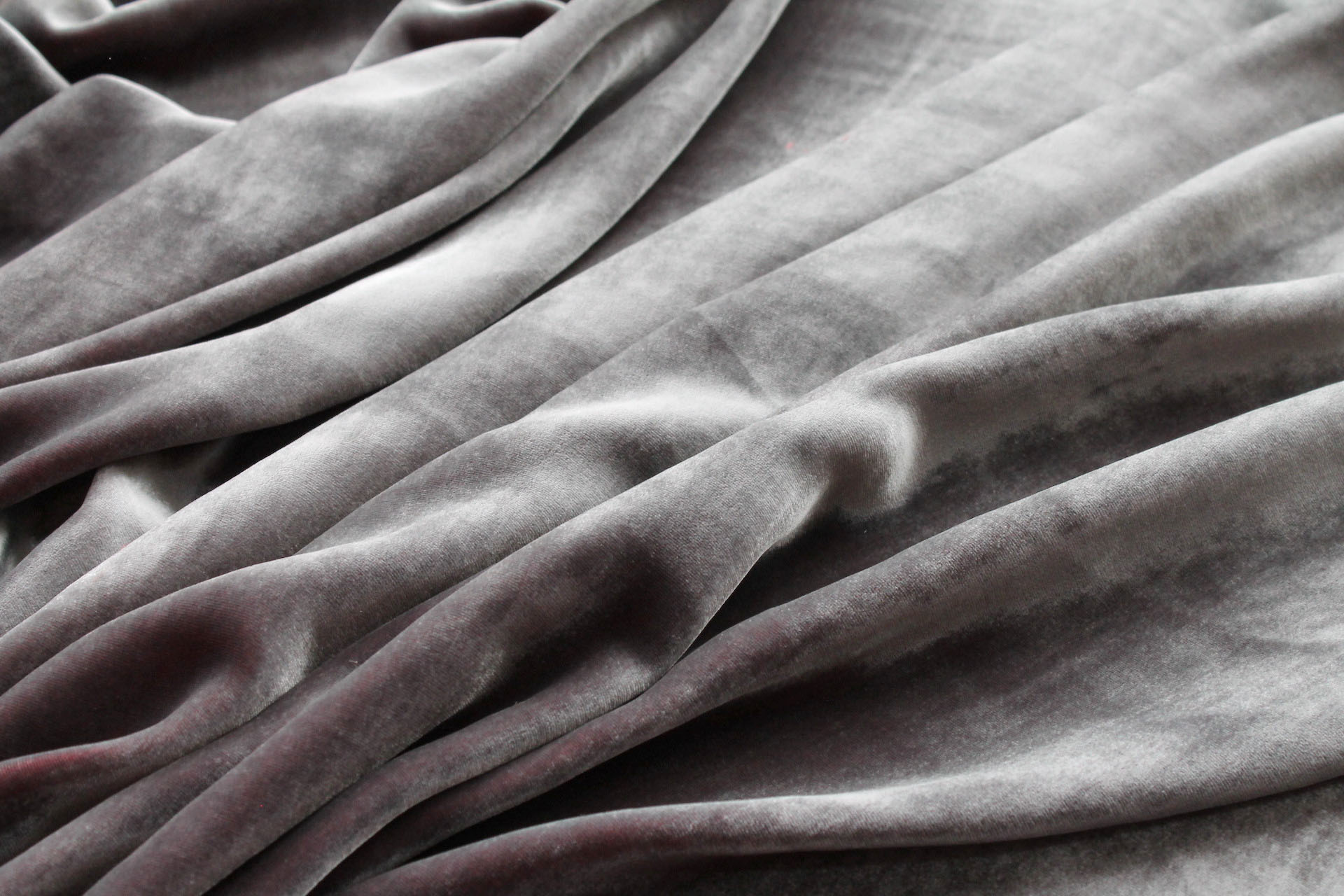Silk Velvet - Grey shot Coral fabric, image 3 of 5