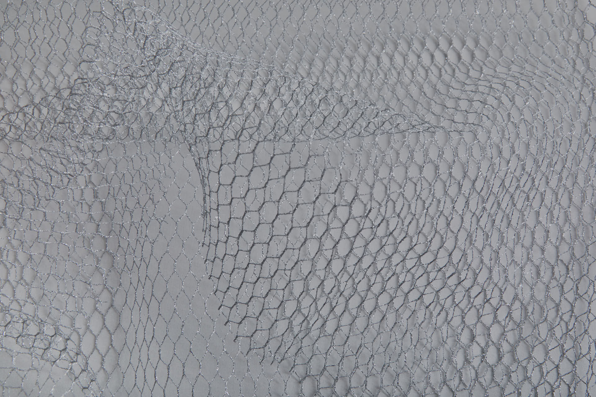"Chicken wire" Metallic Net/Mesh - Silver fabric, image 3 of 8