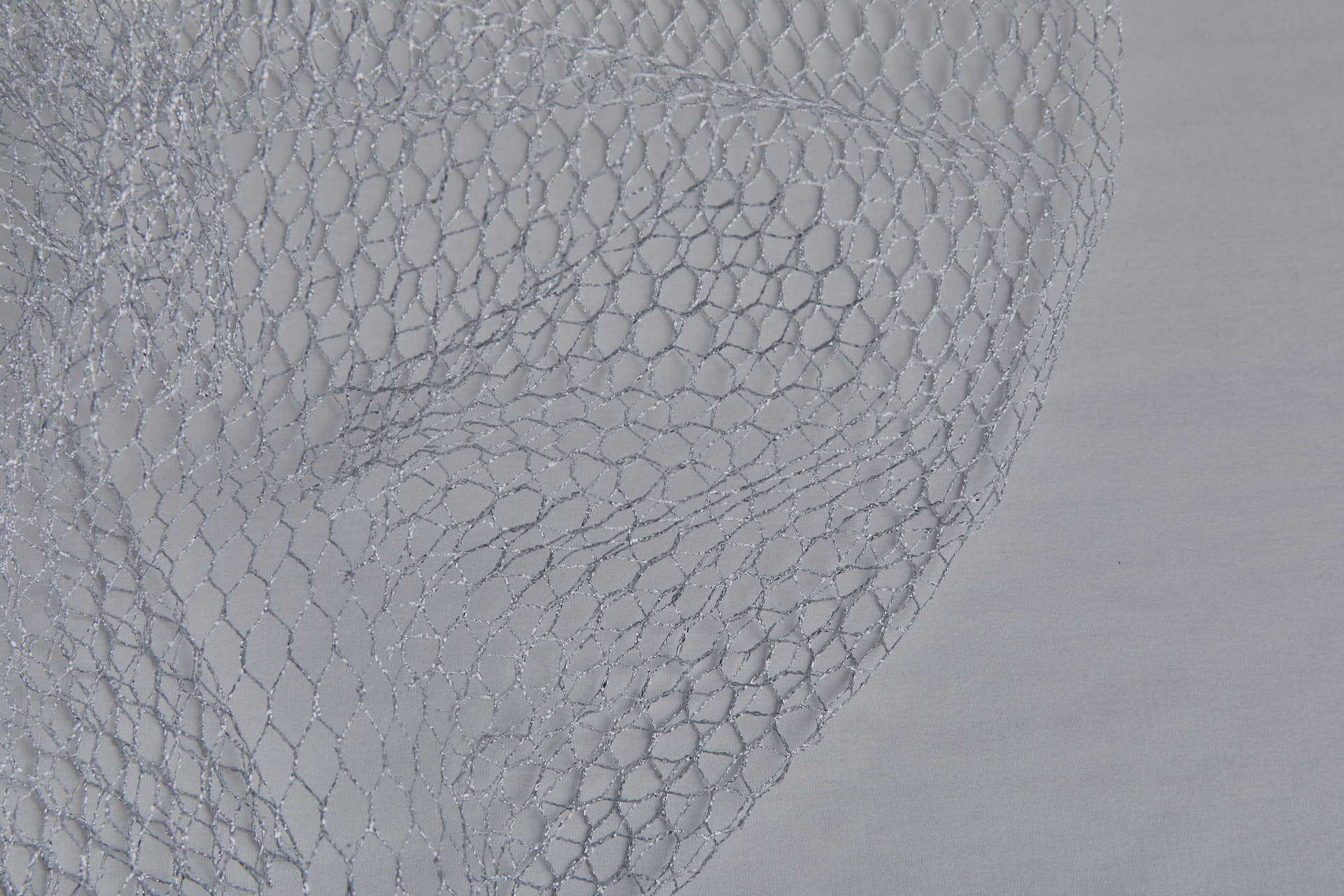 "Chicken wire" Metallic Net/Mesh - Silver fabric, image 5 of 8