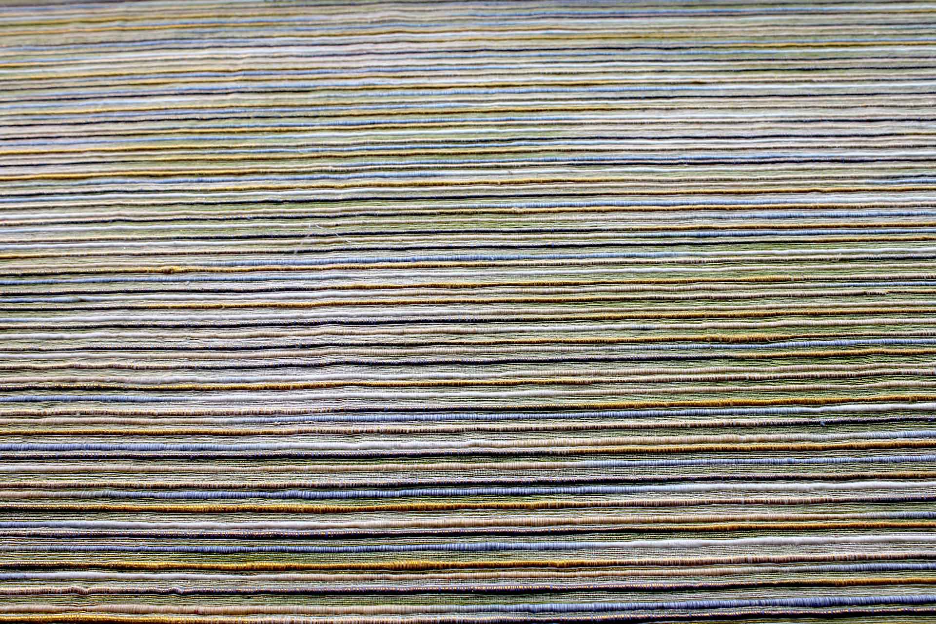 Chunky Stripe Silk Lurex Matka - Yellow/Green fabric, image 2 of 4