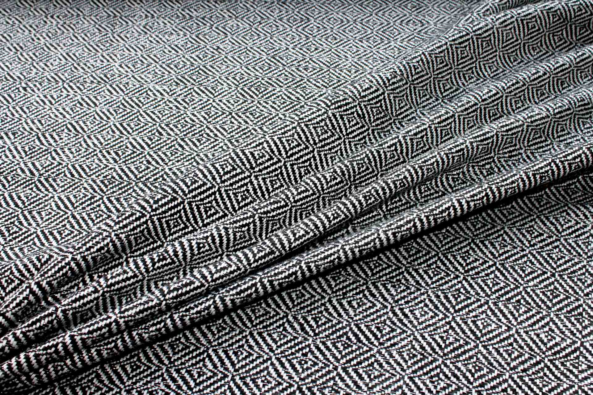 Sparkly Check Silk Lurex Matka - Black/White fabric, image 4 of 7