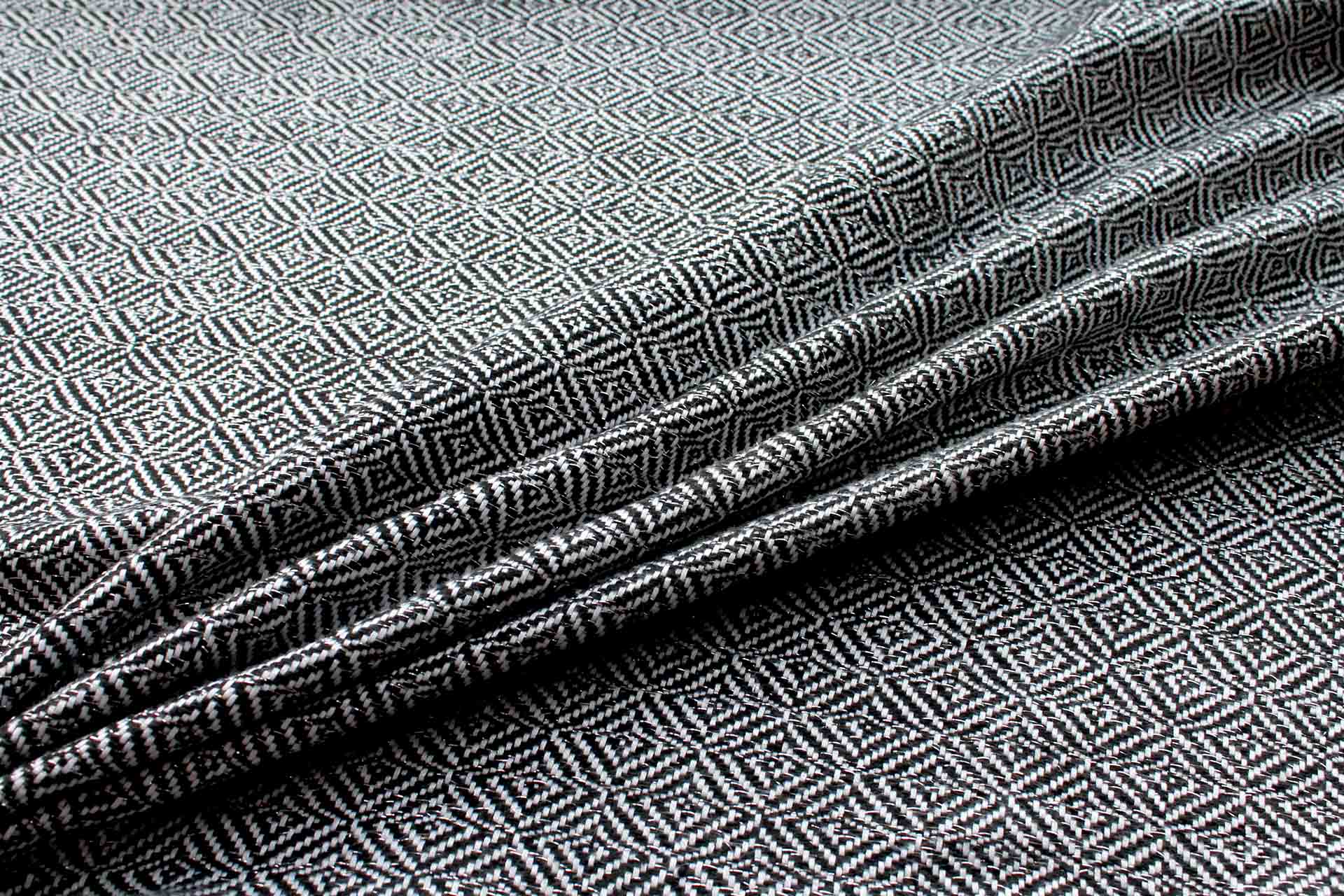 Sparkly Check Silk Lurex Matka - Black/White fabric, image 2 of 7